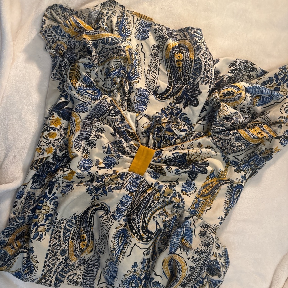 Blue and yellow Print Women's Dress